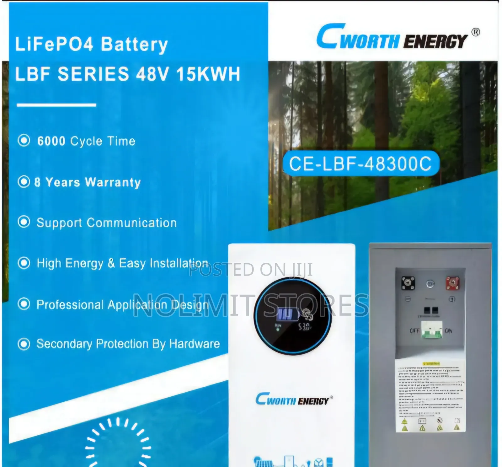Cworth Energy Cworth 15kwh 48v LBF 300ah Lithium Ion Battery