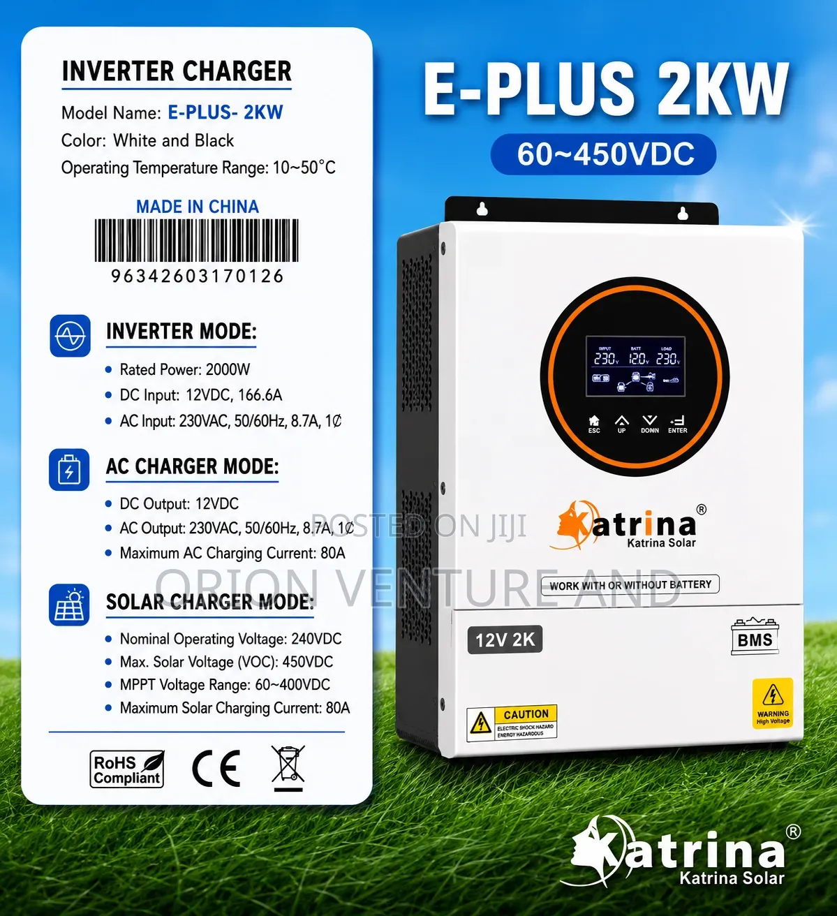 2kw 12v Hybrid Inverter (Works Without Battery)