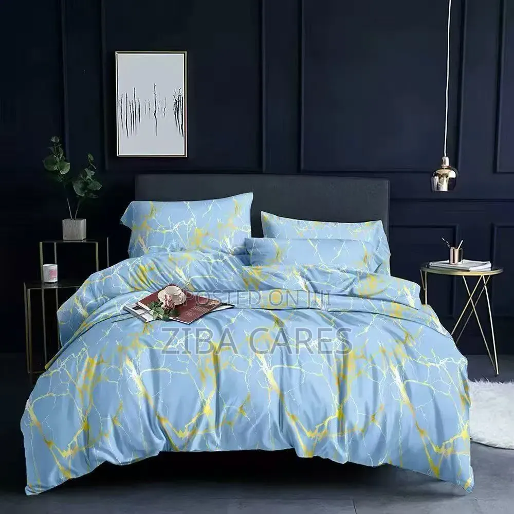 Combination of Gold Ties, Bedsheet and Pillowcases With Duvet Set 6x6
