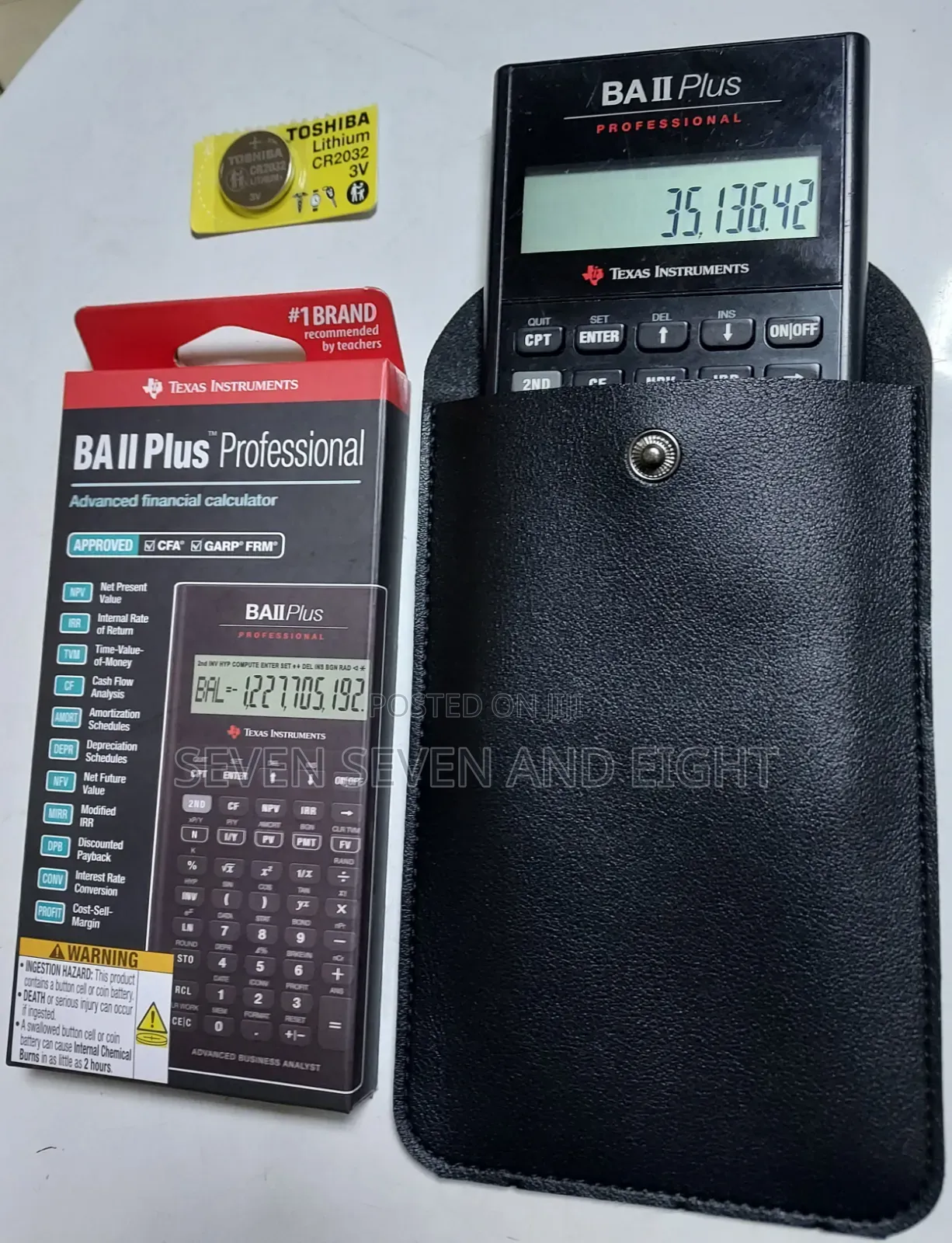 Ba Ii Plus Professional Calculator+Pouch+Free Extra Battery