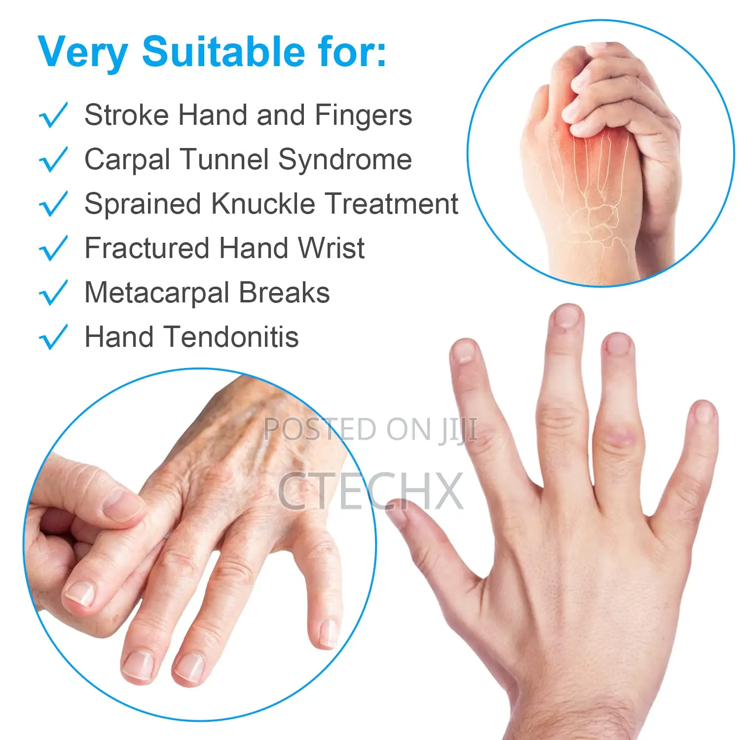 Hand Splint Brace With Finger Support Straightening for Left Right