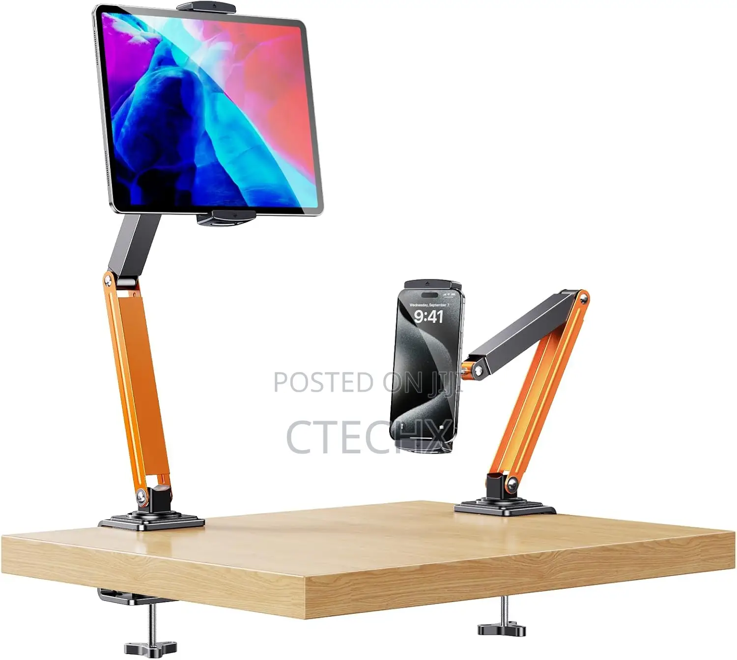 Adjustable Tablet Stand for Desk Bed, 360 Rotation Tablet Arm Holder