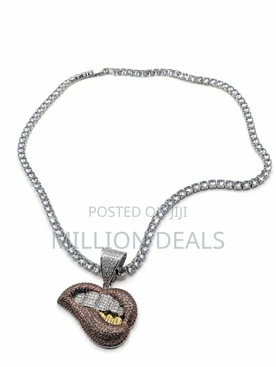 Cool Silver Iced Cut Out Men's Neckpiece
