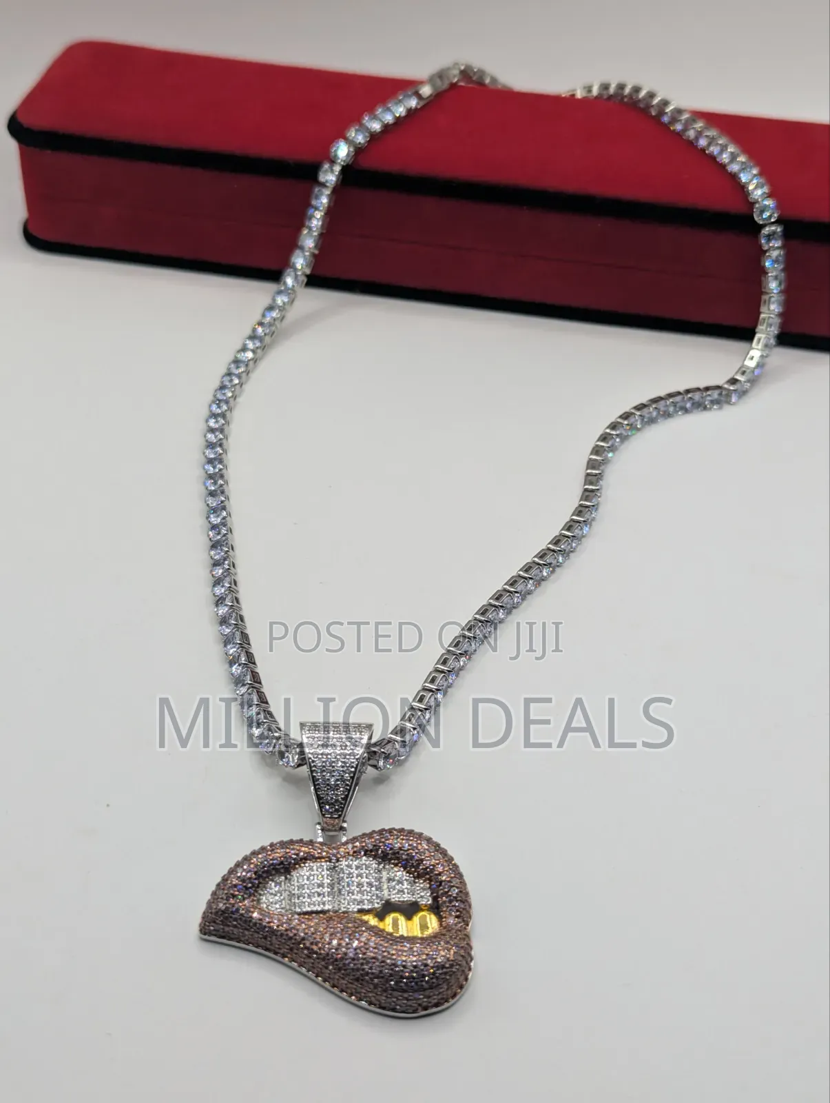 Cool Silver Iced Cut Out Men's Neckpiece