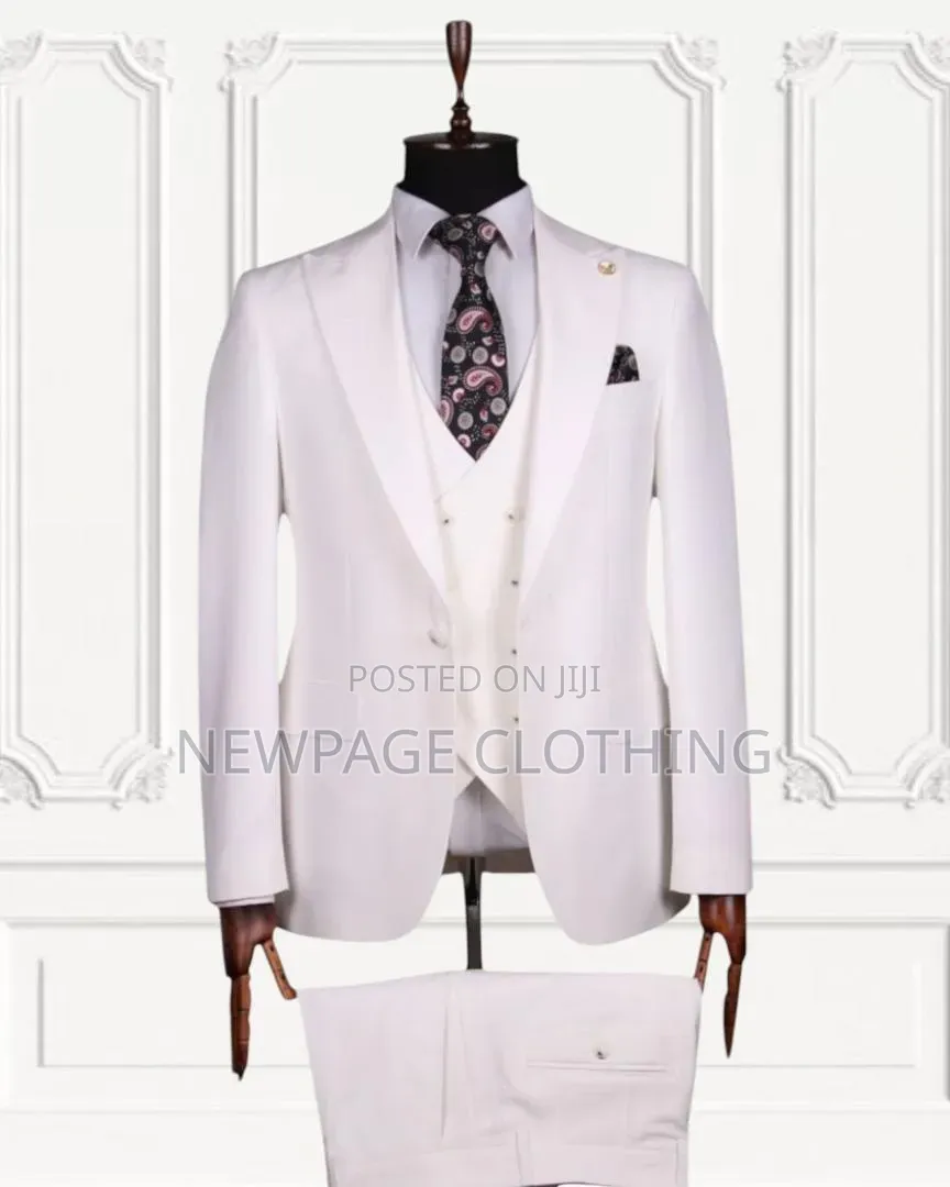 Men's Luxury 3-Piece Suit | Slim-Fit Jacket Straight Trousers