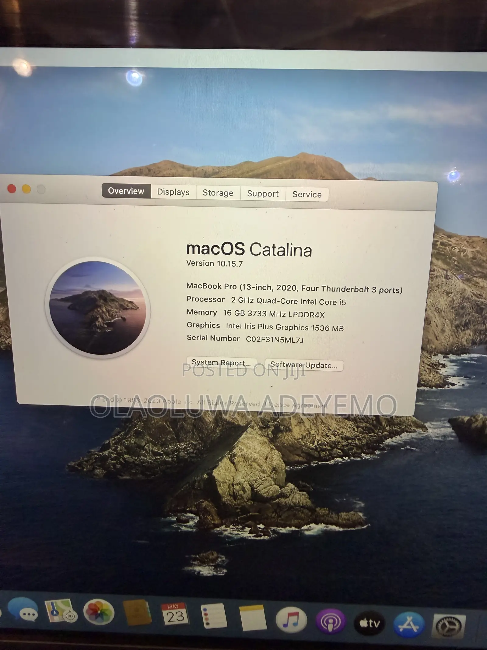 Laptop Apple MacBook Pro 2020 16GB Intel Core i5 SSD 1T