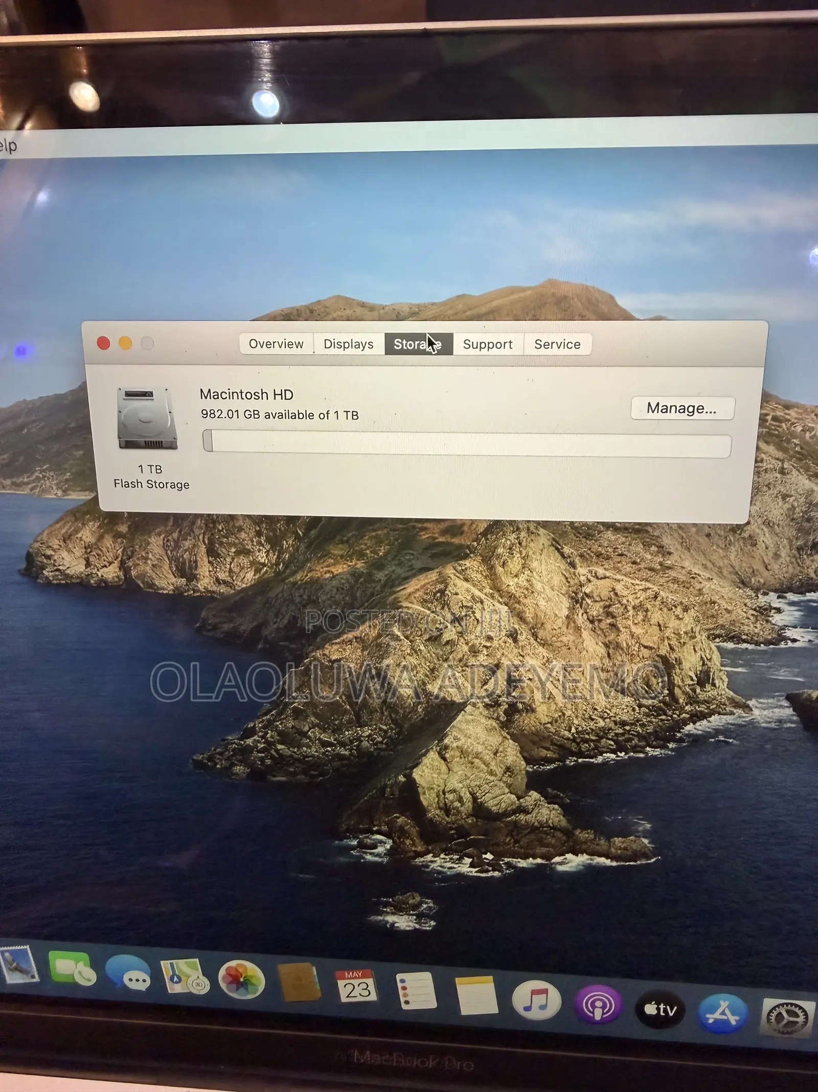 Laptop Apple MacBook Pro 2020 16GB Intel Core i5 SSD 1T