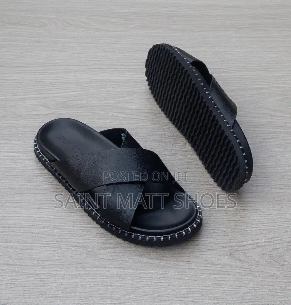 Premium Handmade Men’S Leather Slide Sandals– Stylish and Comfortable