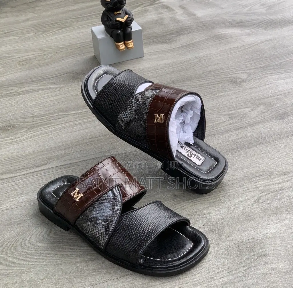 Premium Handmade Men’S Leather Slide Sandals– Stylish and Comfortable