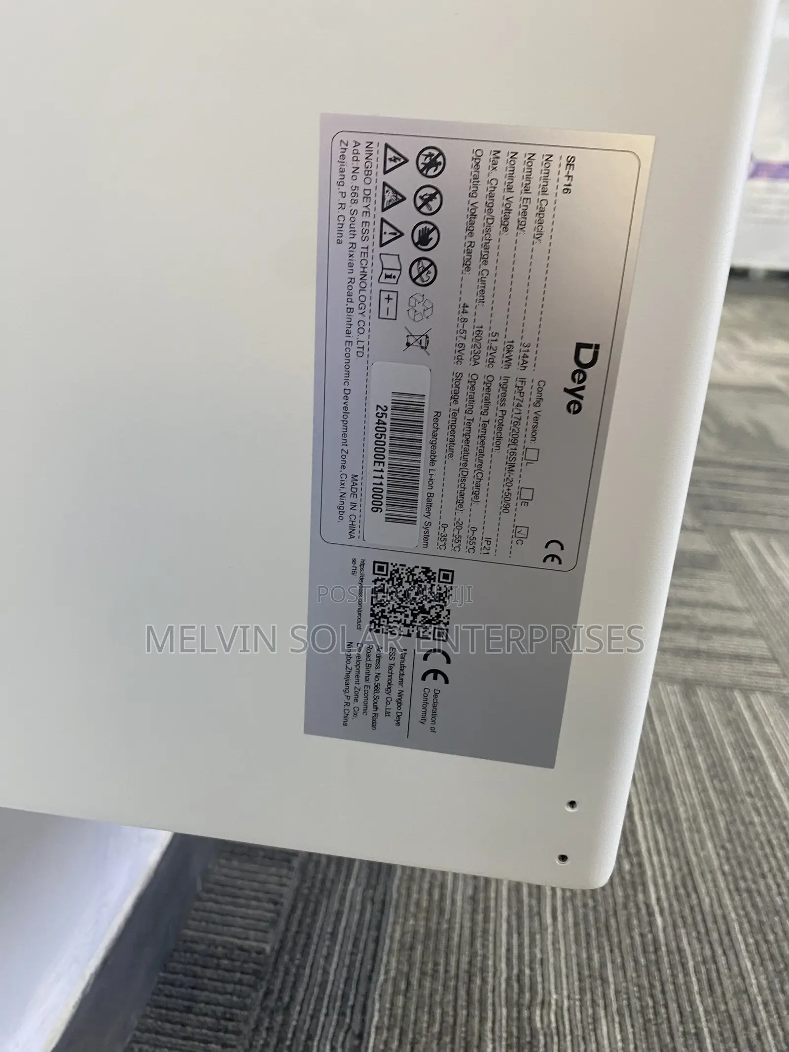 16kwh 51.2v Deye Solar Lithium Ion Phosphate Batteries Available