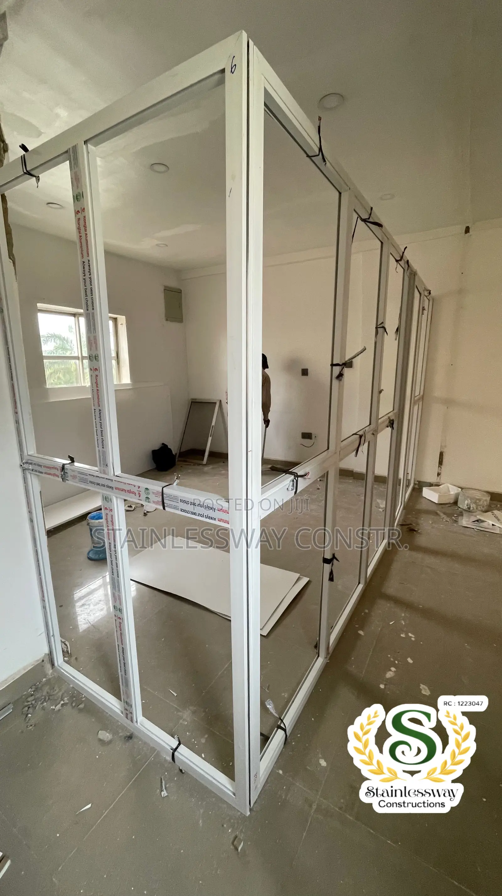 Office Glass Partition With White Aluminum Profile