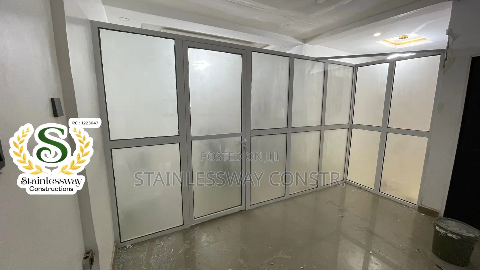 Office Glass Partition With White Aluminum Profile