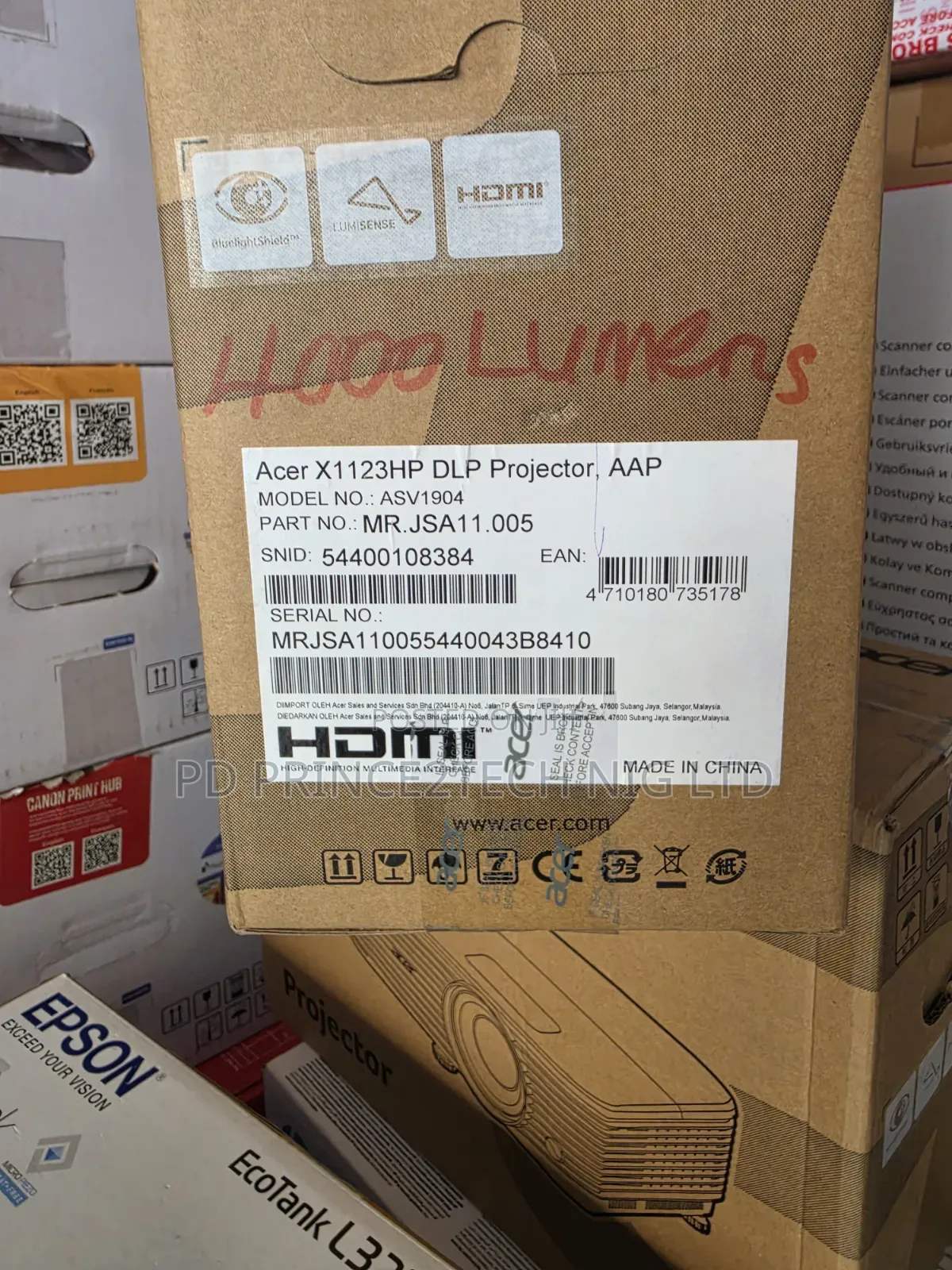 Acer X1123hp DLP Proiector 4,000 Lumens