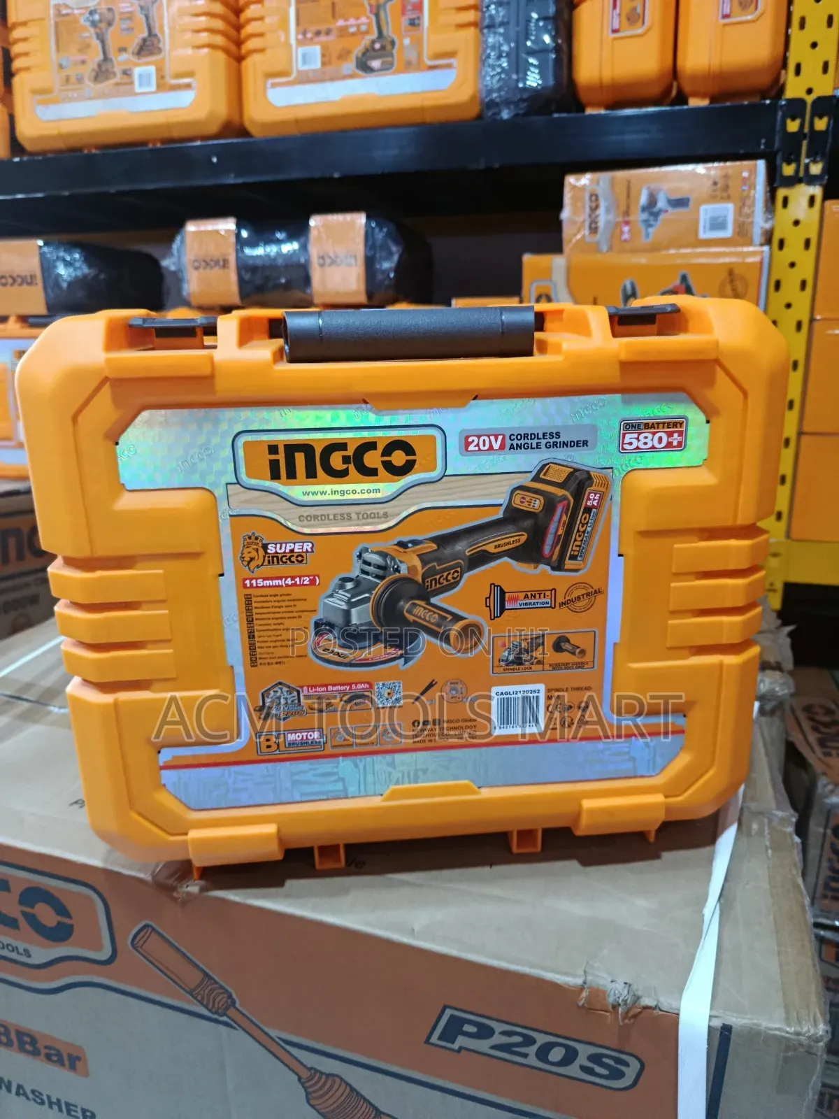 Ingco Industrial Cordless Angle Grinder| 20v Brushless | Cagli27153 |
