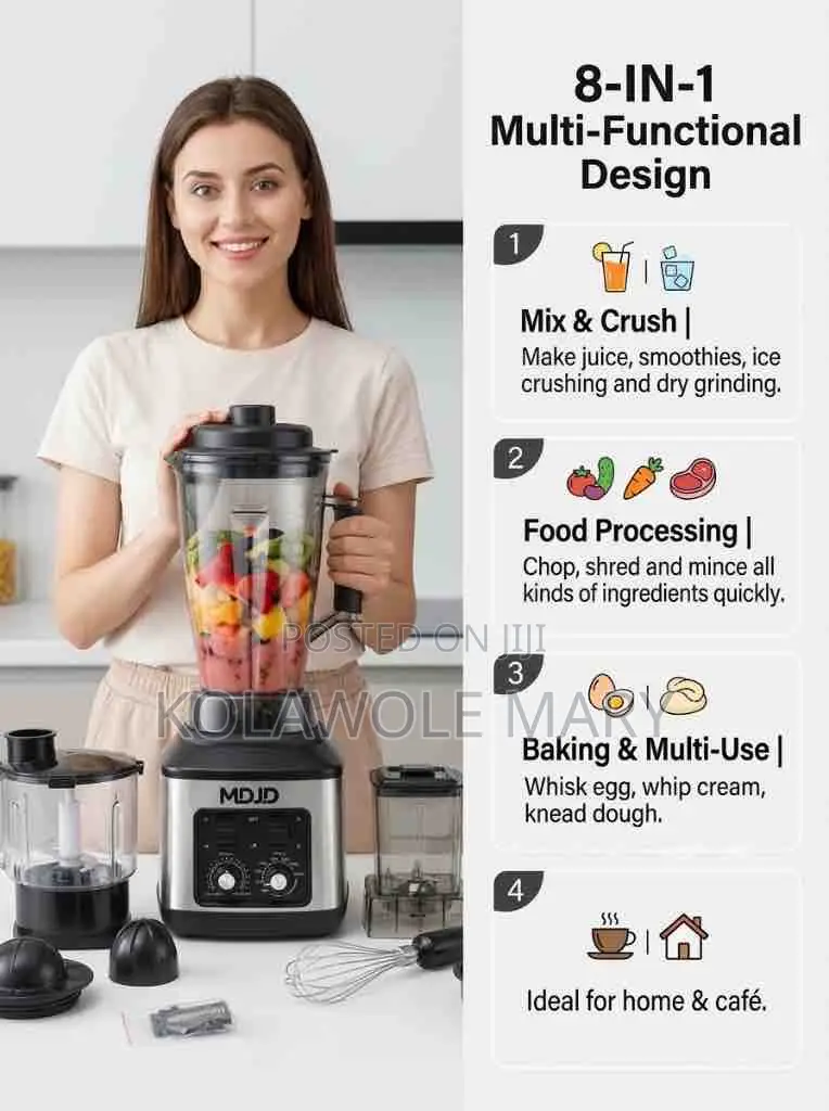 Ultimate 8 In 1 Powerful Blender High Power Performance