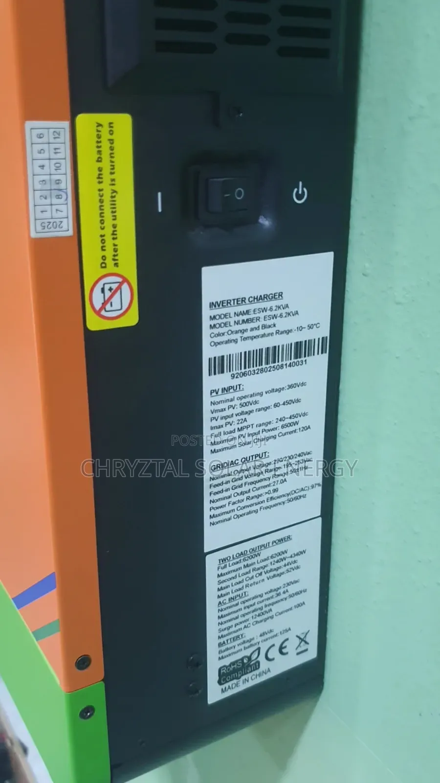 6.2kva JCNS Hybrid Inverter With Inbuilt MPPT Charge Controller