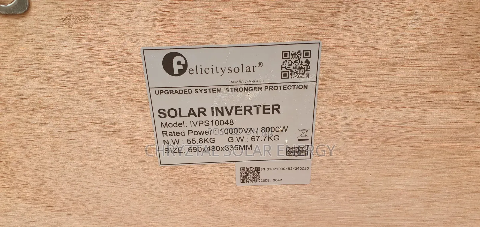 10kva Felicity Hybrid Inverter With Inbuilt MPPT Charge Controllers