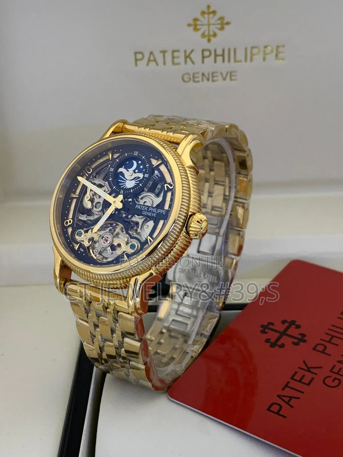 Original Patek Philippe Skeletonized Dial Stainless Steel Bracelet