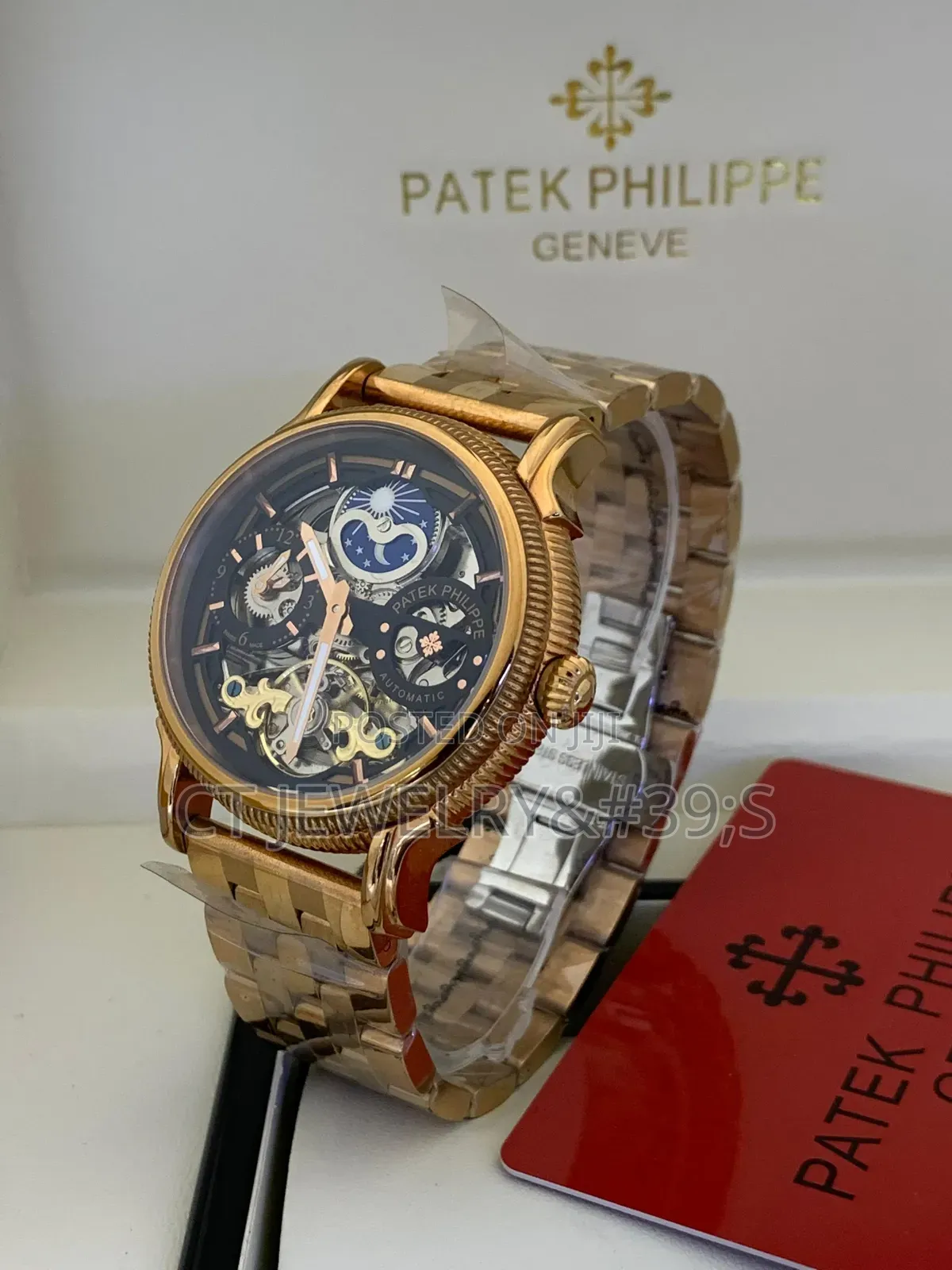 Original Patek Philippe Skeletonized Dial Stainless Steel Bracelet