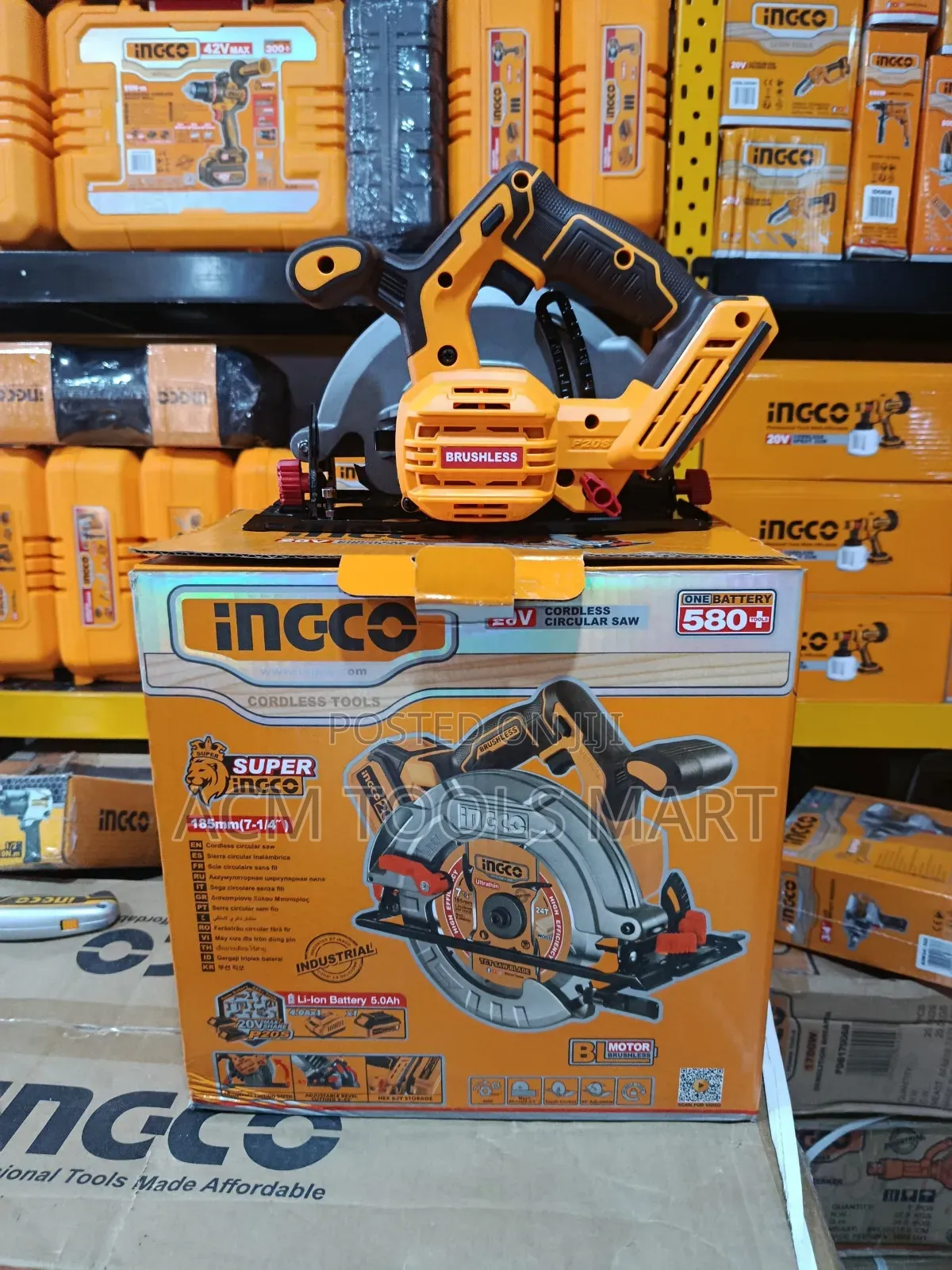 Ingco Csli18513 Cordless Circular Saw 20v| 185 Mm | Brushless