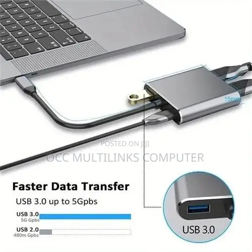 4in1 Adapter Type-C Hub Pd100w+Usb3.0+Hdmi+Vga