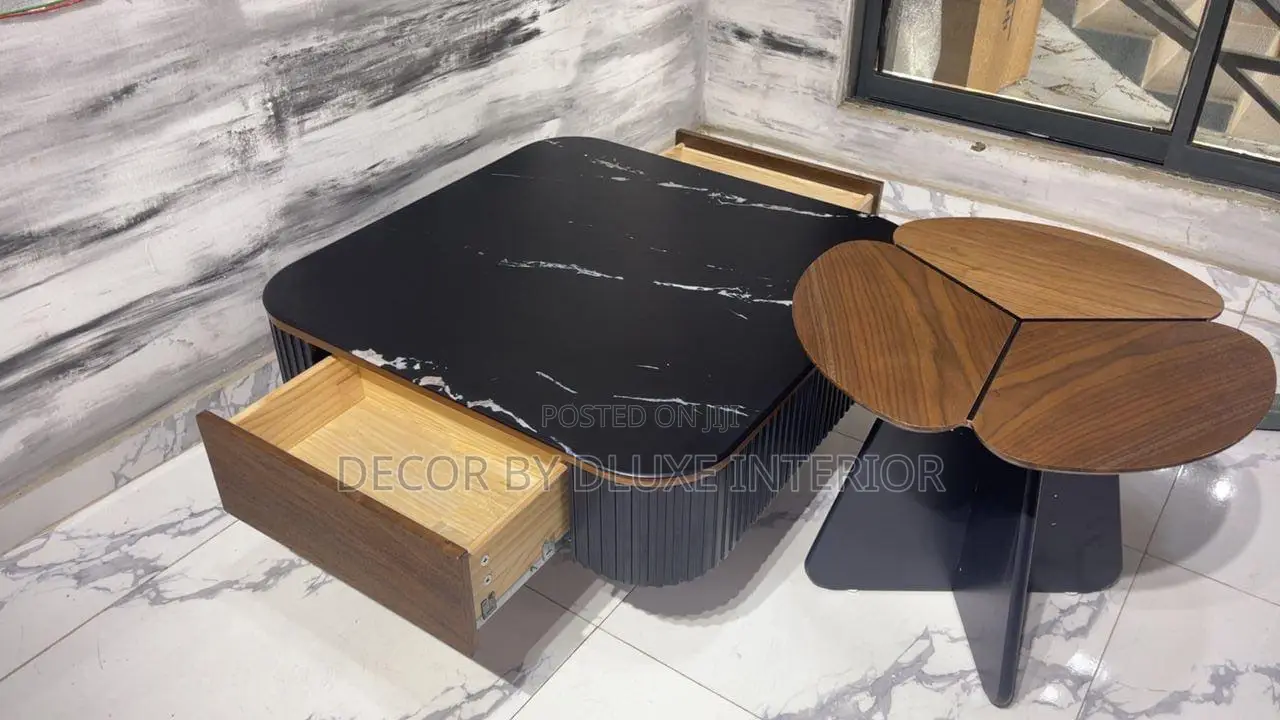 Italian Luxury Stone Square Coffee Table Set