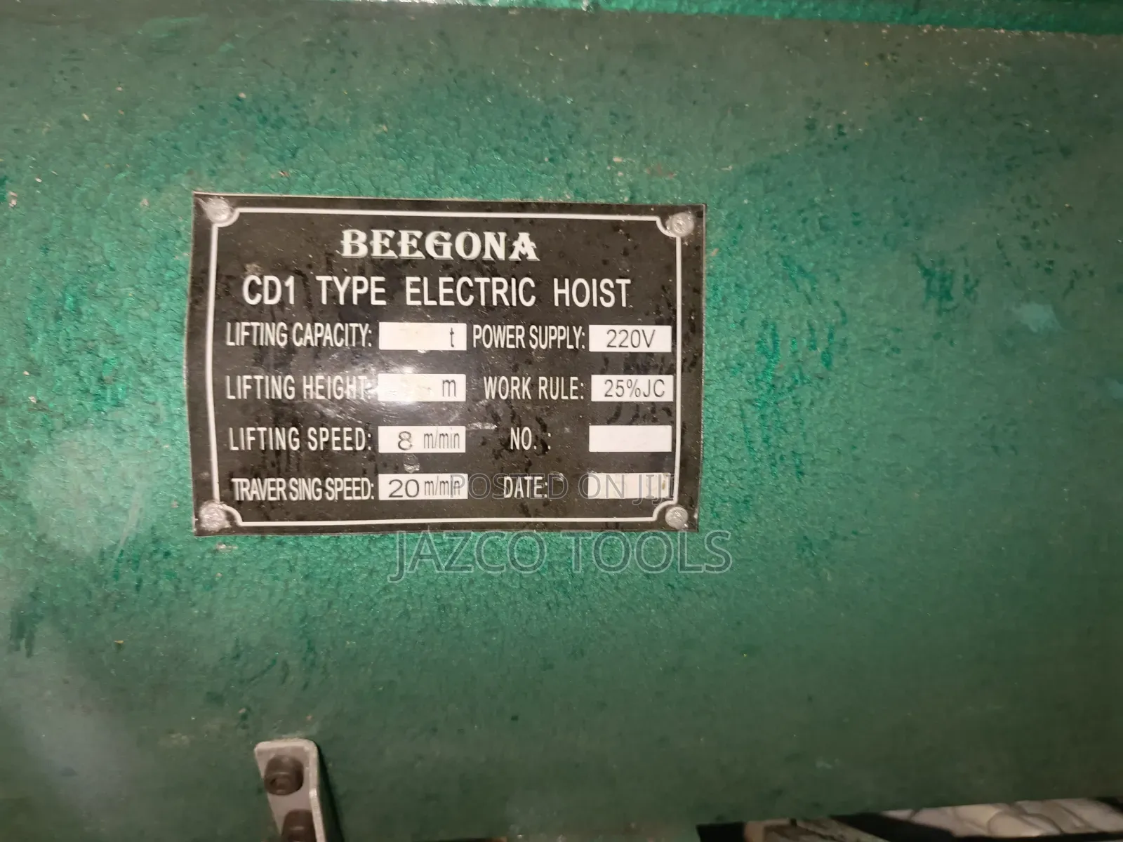 Beegona Cd1 Type Electric Wire Rope Hoist – 10 Ton Capacity
