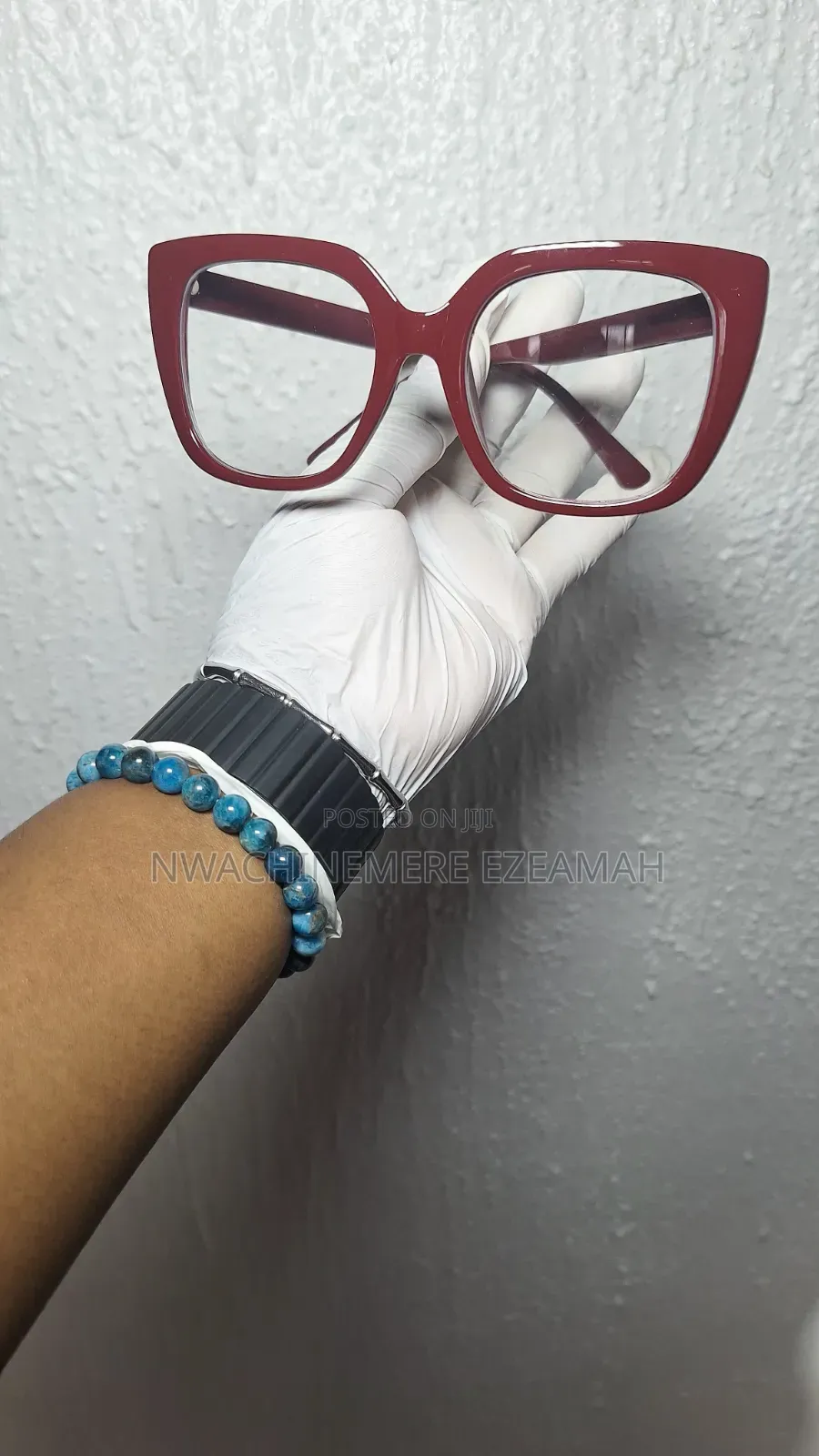Trendy Women Oversized Cat-Eye Glasses Anti-Blue Burgundy Red Sunglass