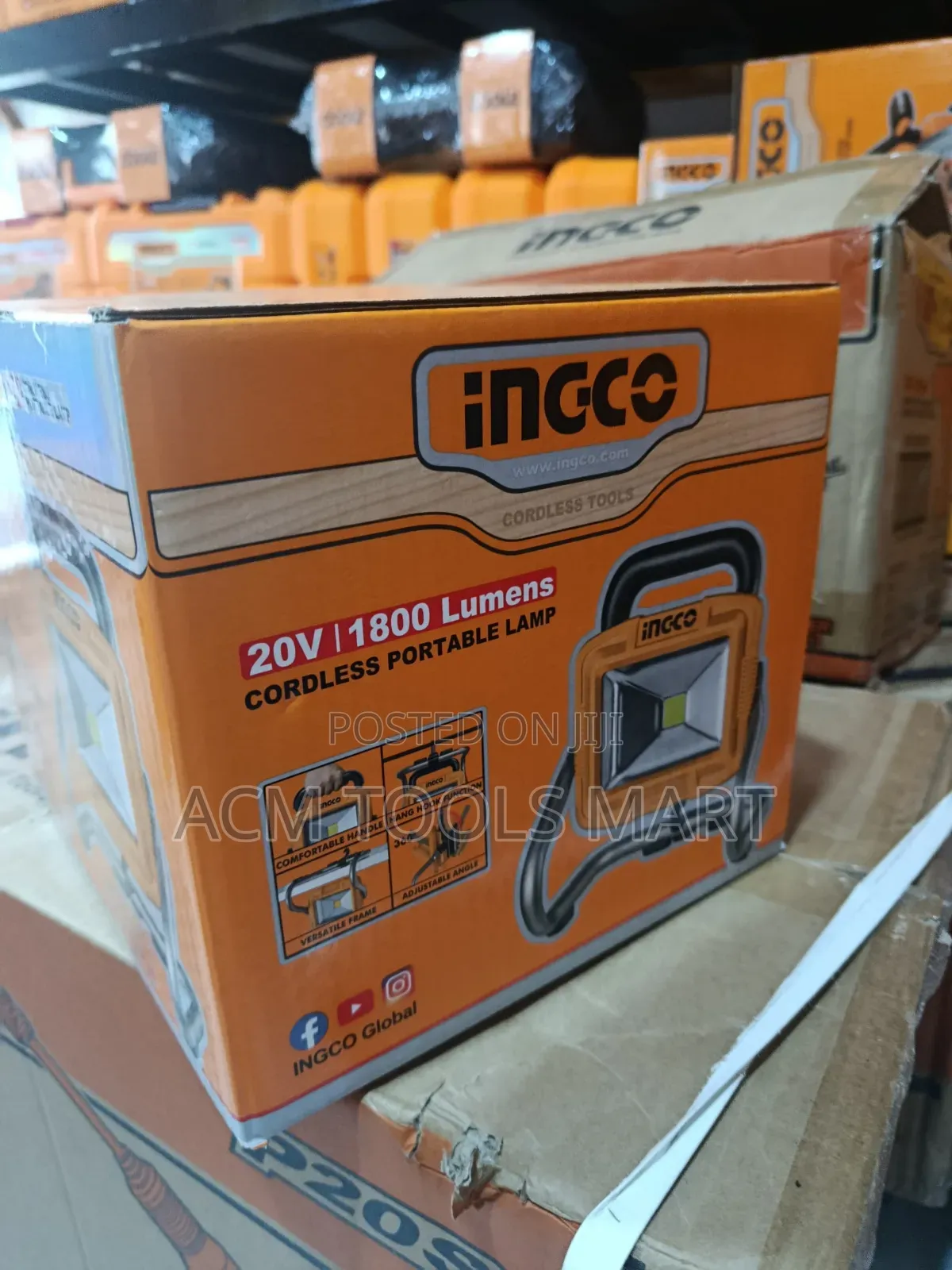 Ingco Cordless Portable Lamp Cwli20258 – 20v Led Work Light