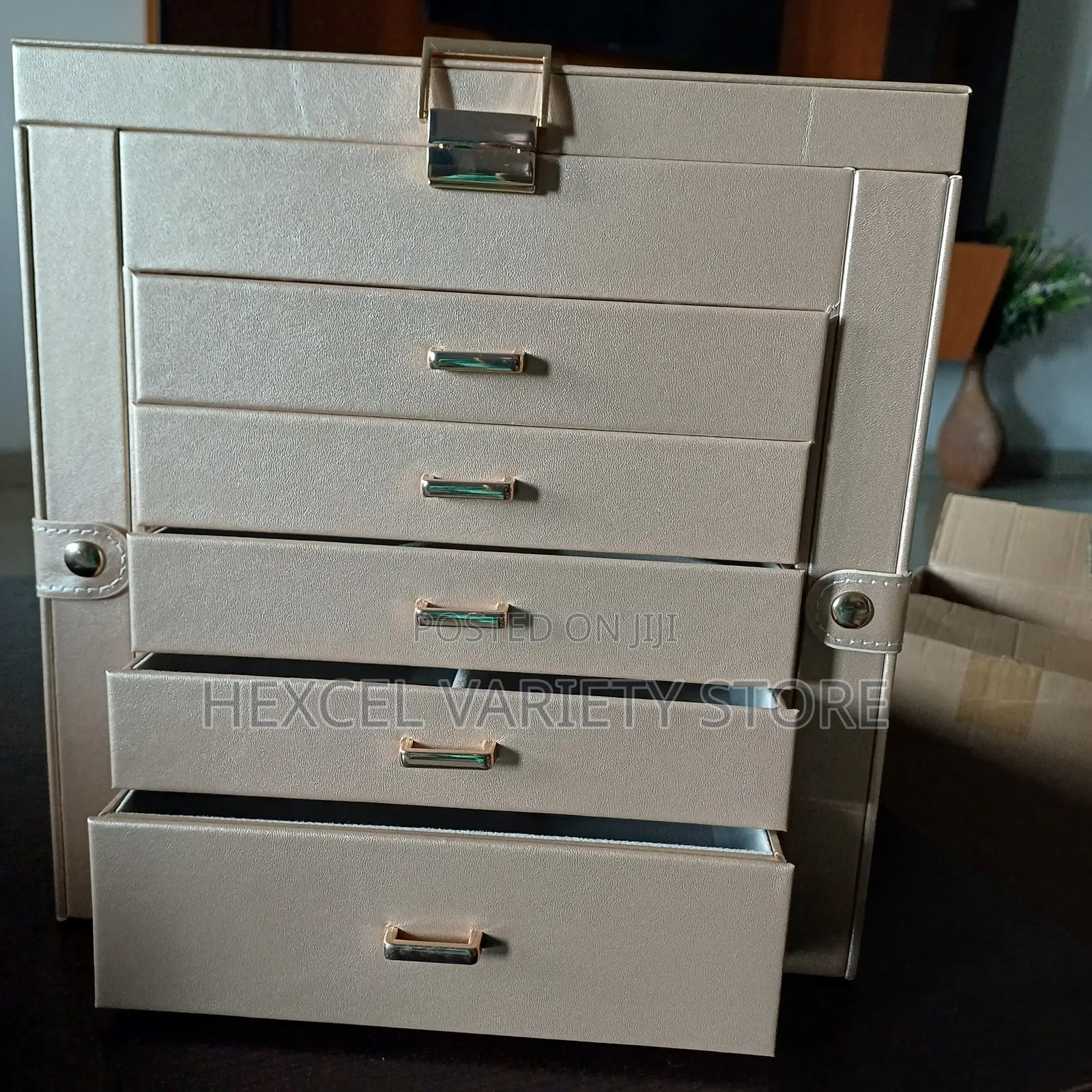 6 Layer Leather Jewellery Box
