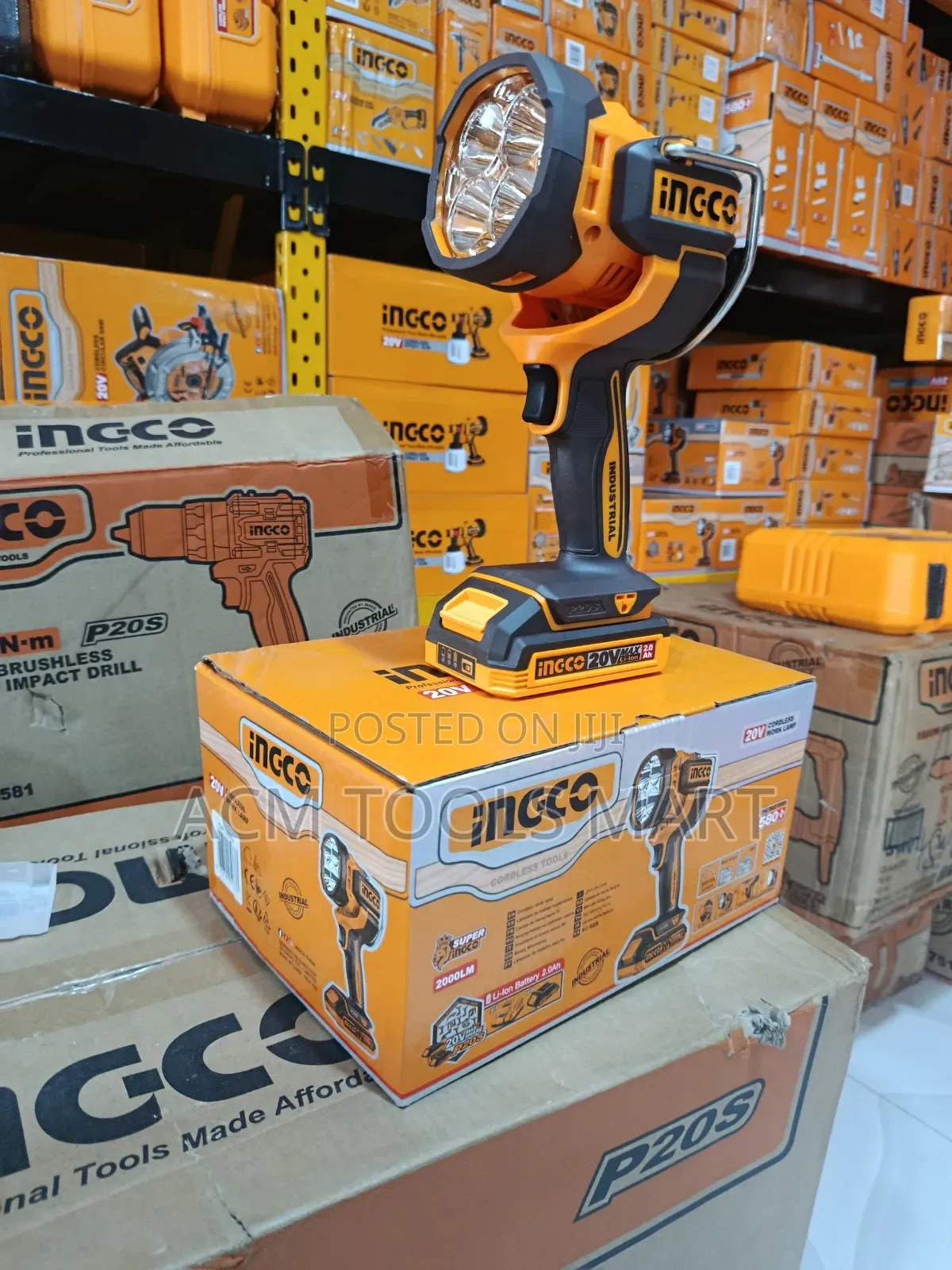 Ingco Cordless Work Lamp Cwli20881 – 20v Led Job Site Light