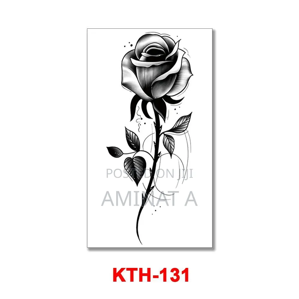 Black Flower Art Tattoo Stickers