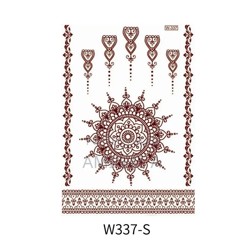 Red Floral Henna Sticker
