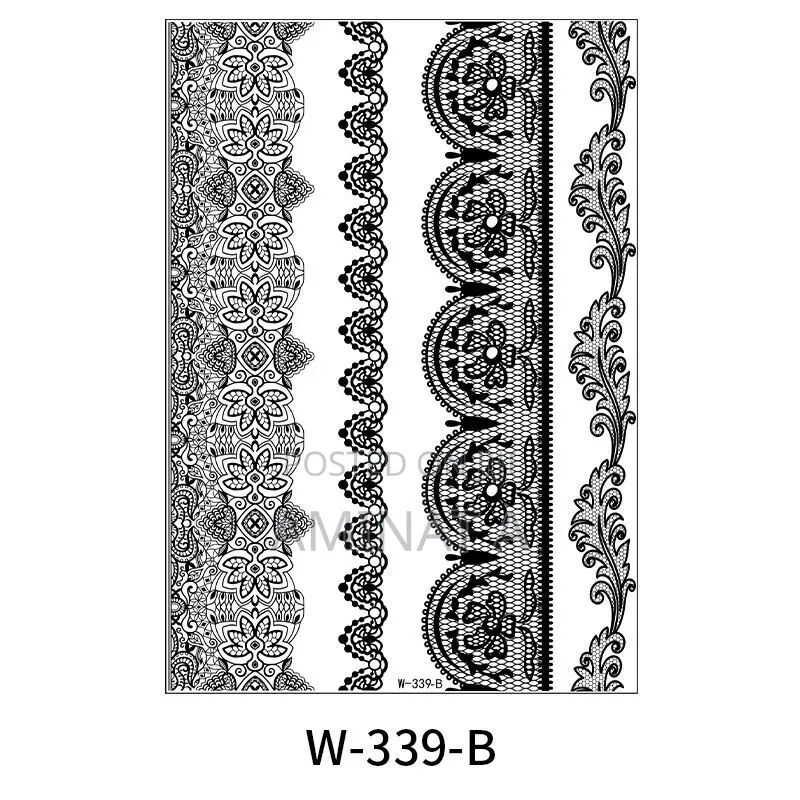 Black Floral Henna Tattoo Stickers