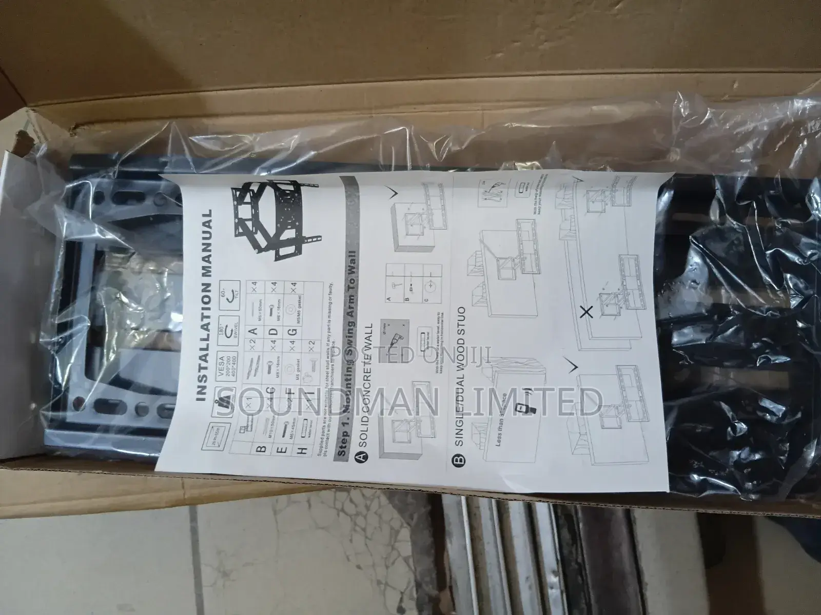 Double Arm Adjustable Tv Hanger Wall Mount 26"- 55" Inches Television