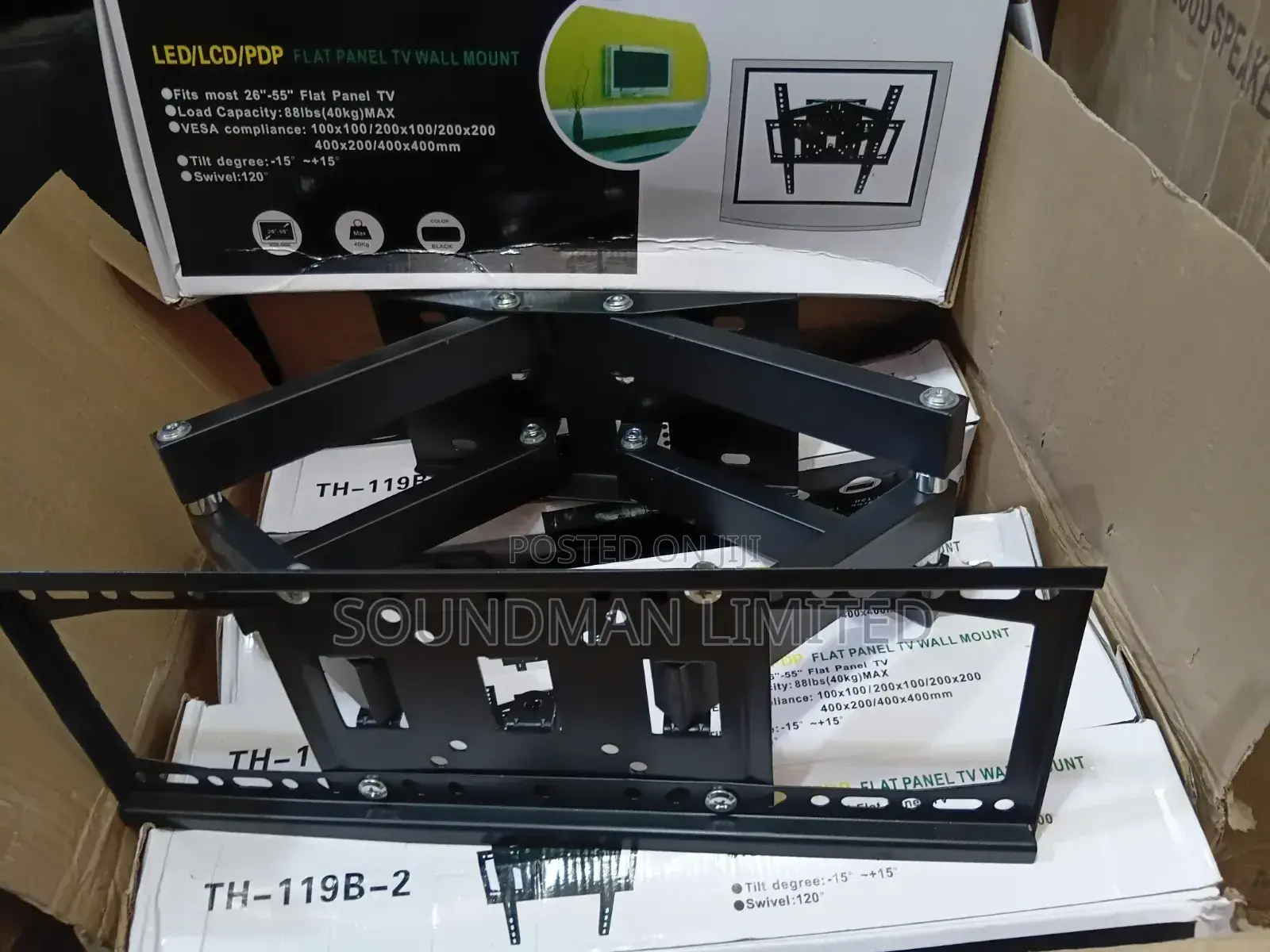 Double Arm Adjustable Tv Hanger Wall Mount 26"- 55" Inches Television