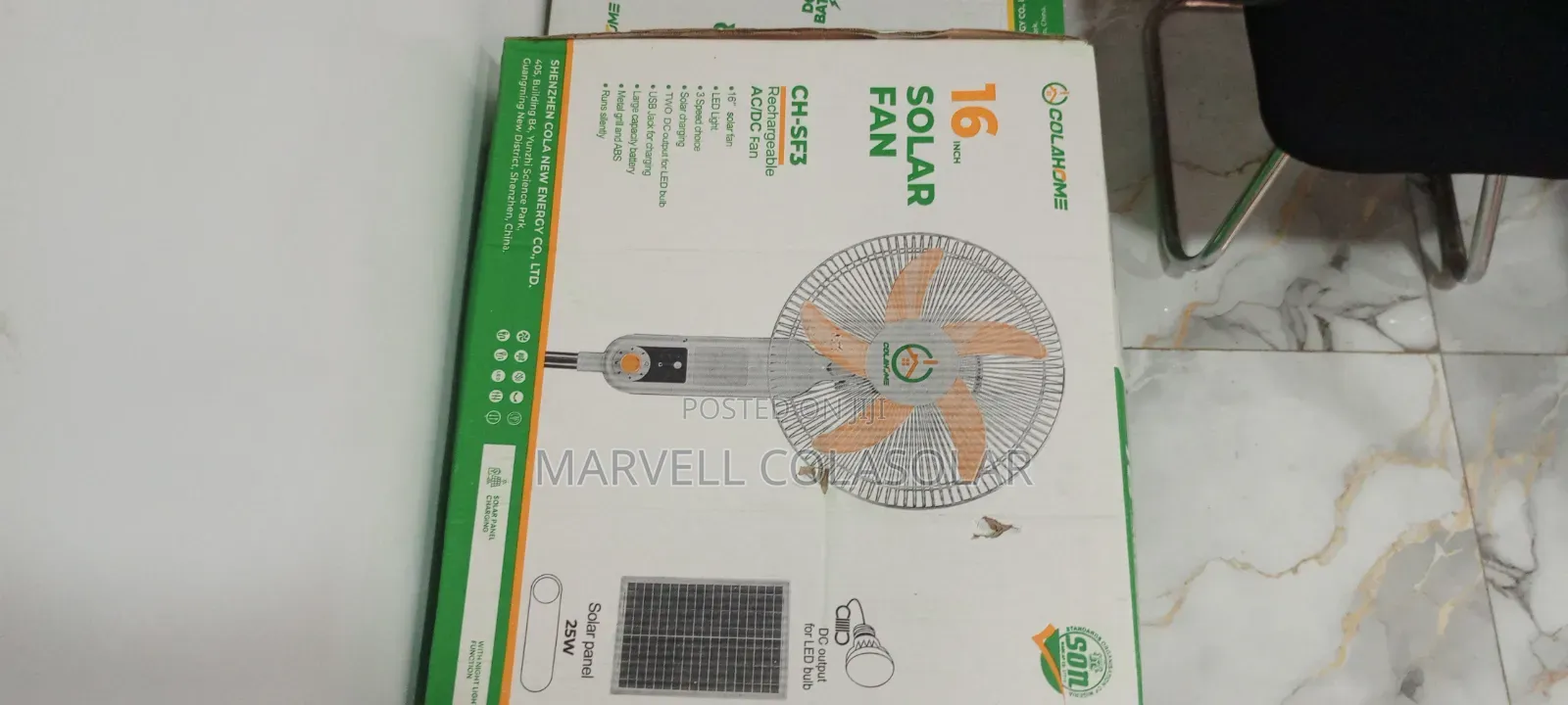 16" Colasolar Standing Fan