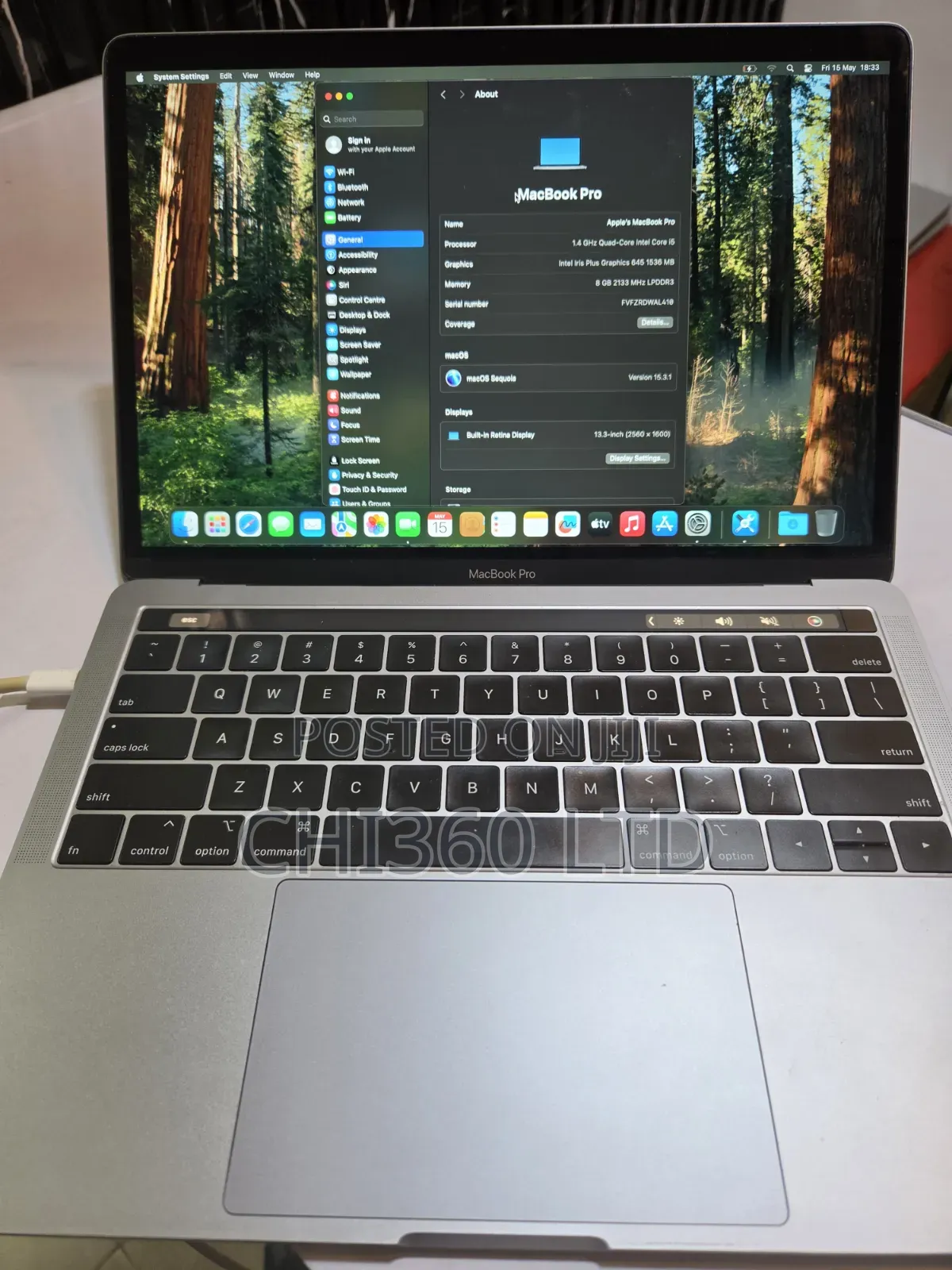 Laptop Apple MacBook Pro 2019 8GB Intel Core i5 SSD 256GB