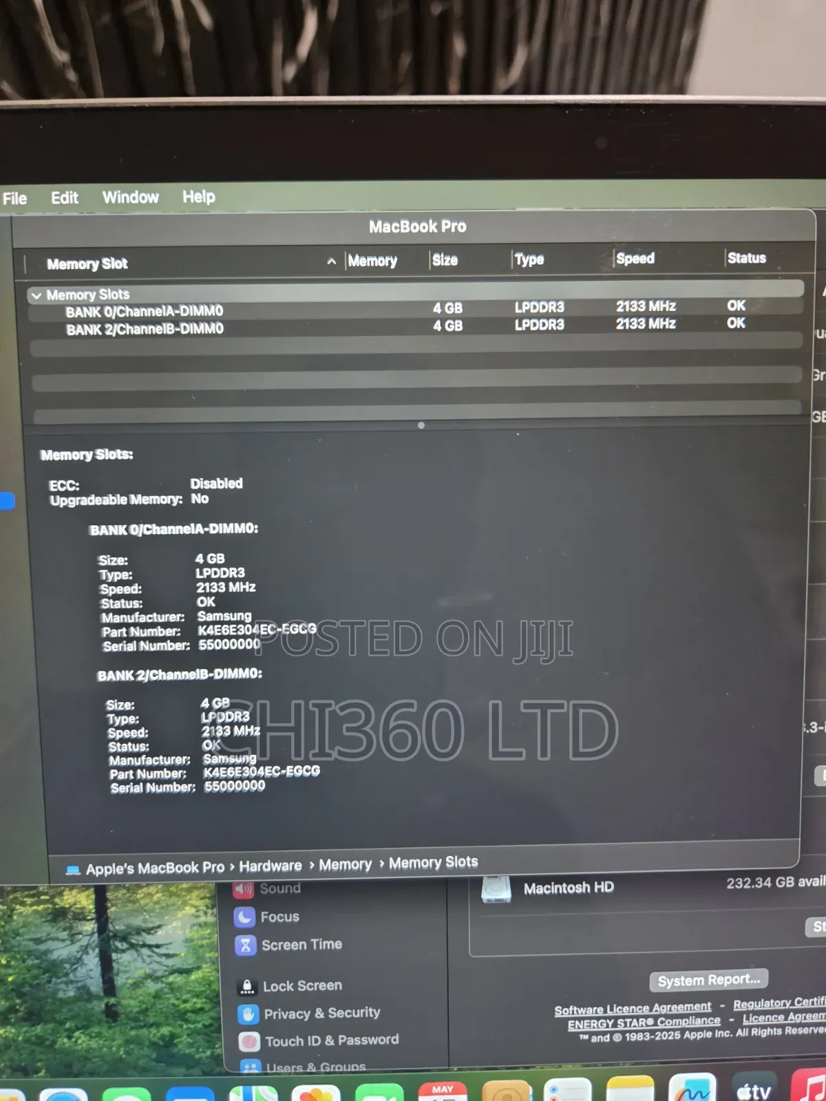 Laptop Apple MacBook Pro 2019 8GB Intel Core i5 SSD 256GB