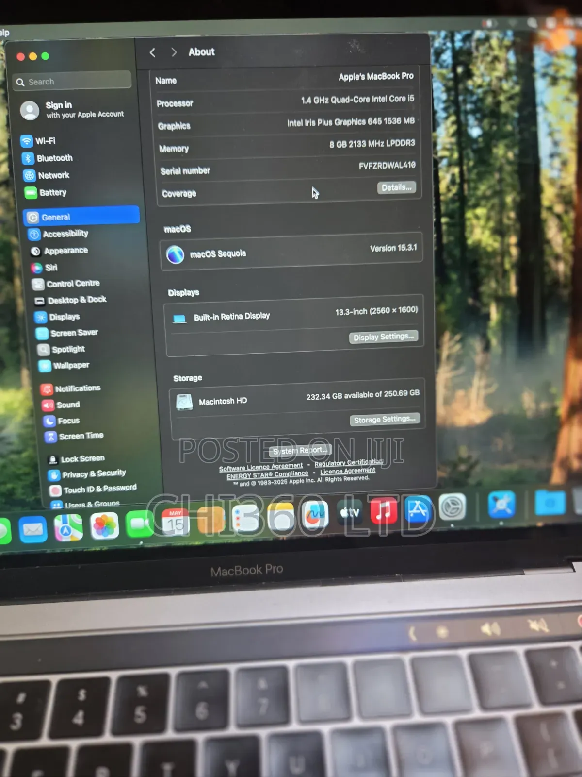 Laptop Apple MacBook Pro 2019 8GB Intel Core i5 SSD 256GB