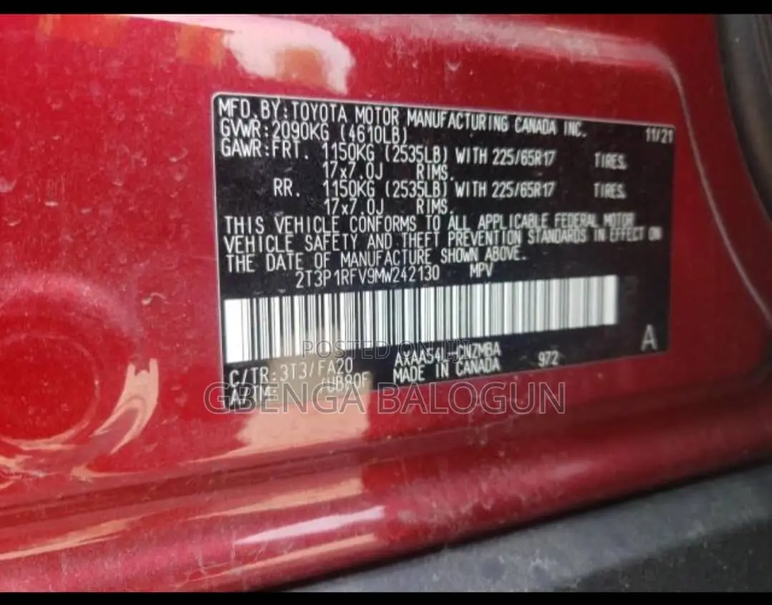 Toyota RAV4 2022 Burgundy