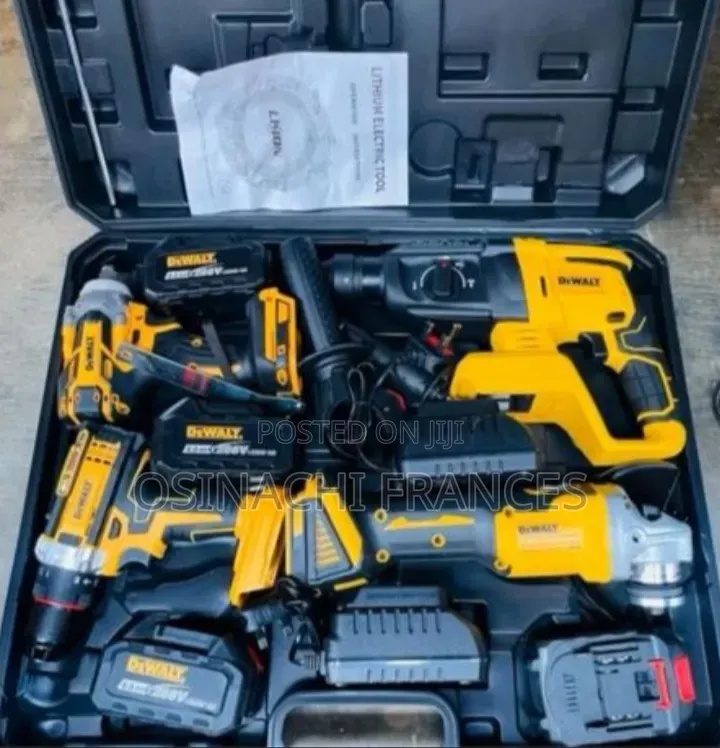 4in1 Dewalt Battery Machines Drill Hammer Wrench Grinder All in Set