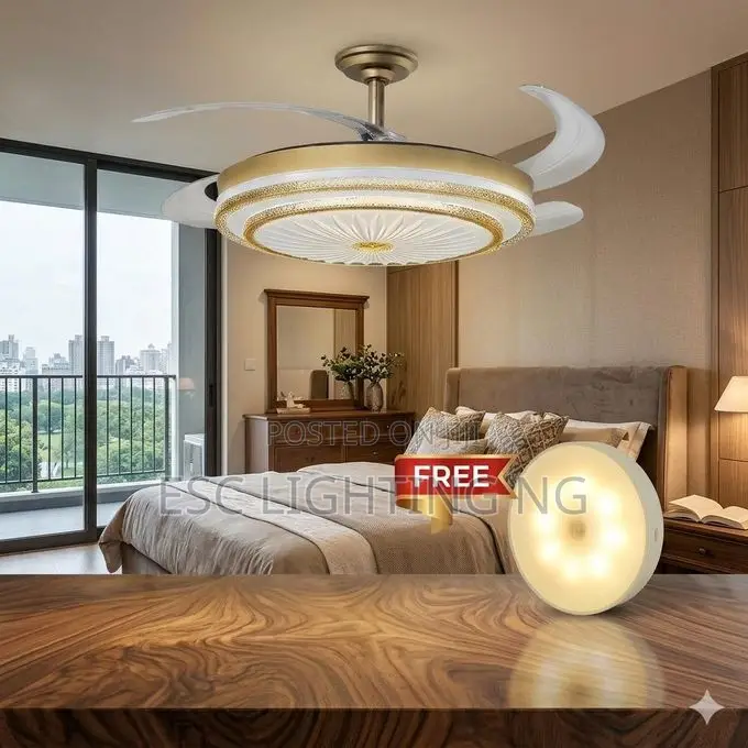 Chandelier Fan Light + Remote Control Set + Free Sensor Light