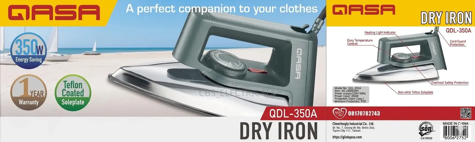 Qasa Dry Iron (Qdl-350a)