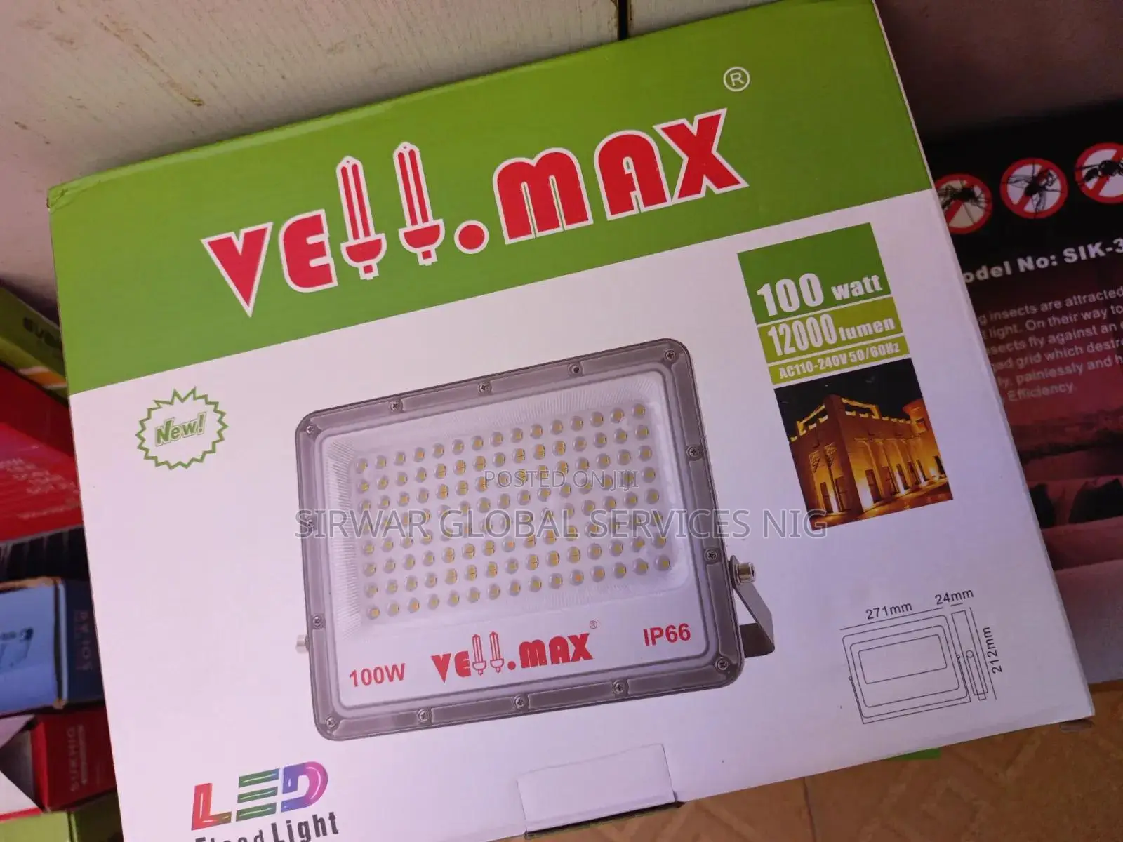 100w Vellmax Flood Light Warm White Electric 12,000 Lumen