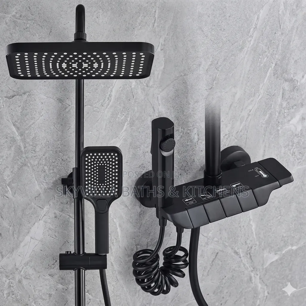 Luxury Matte Black Thermostatic Shower System