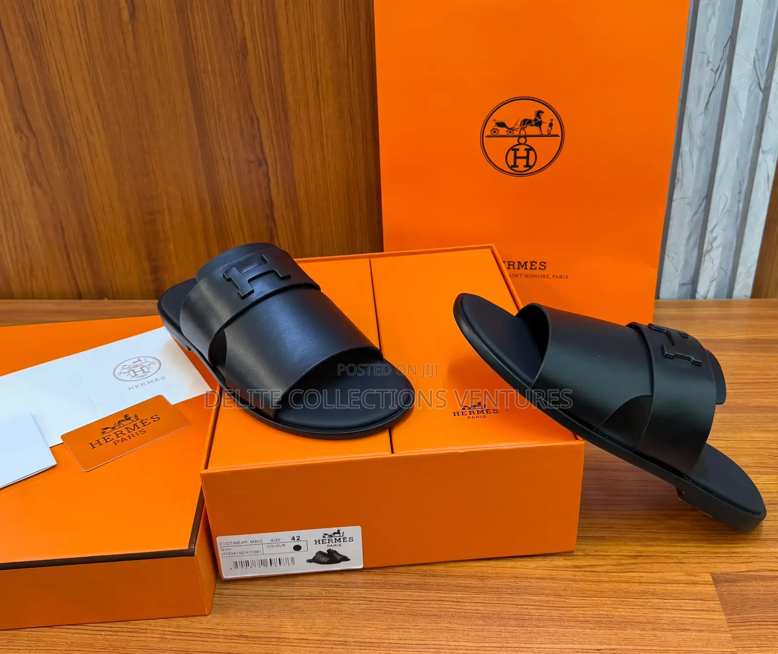 Hermes Arles Mule. Calfskin With Iconic Buckle Raw-Edged Detail.