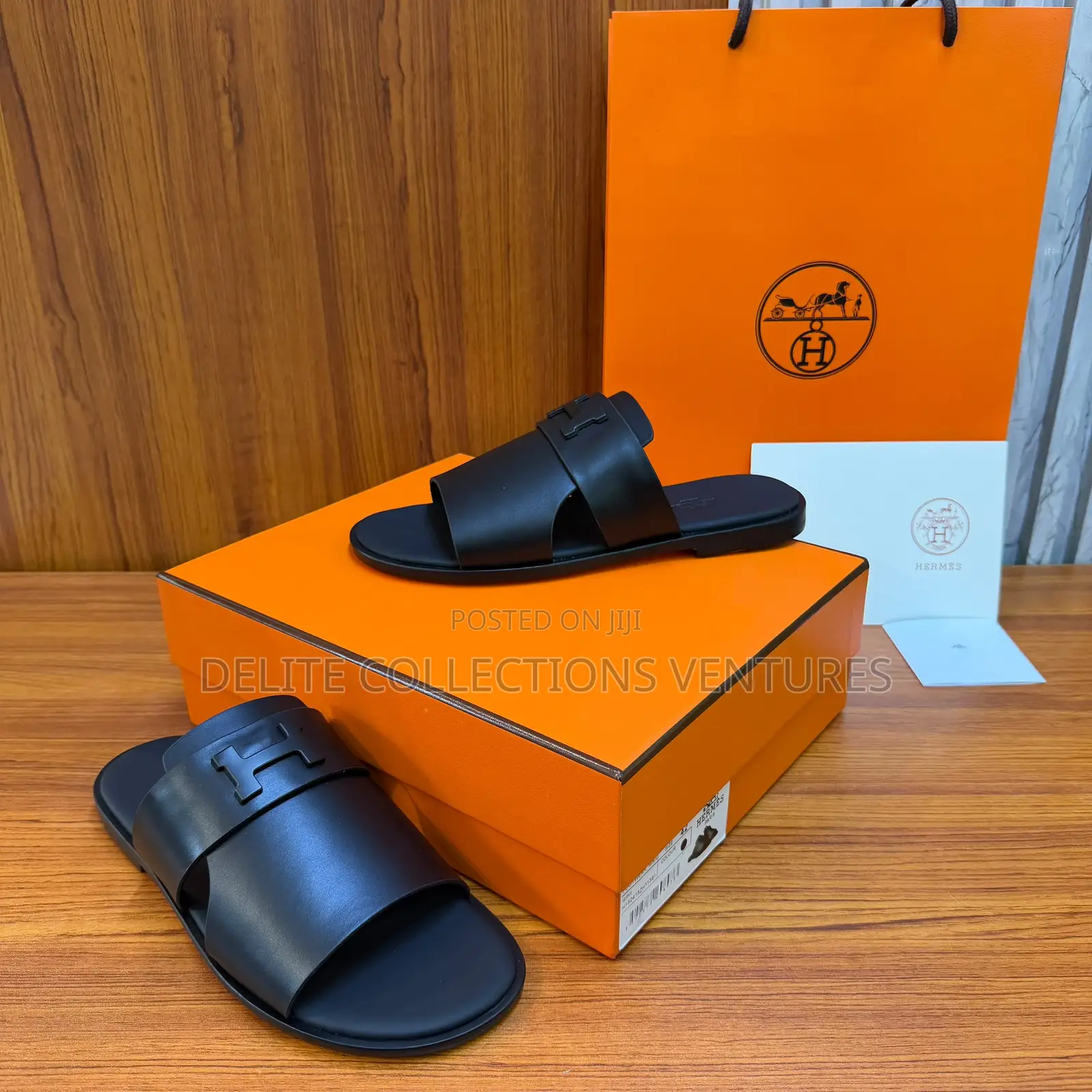 Hermes Arles Mule. Calfskin With Iconic Buckle Raw-Edged Detail.