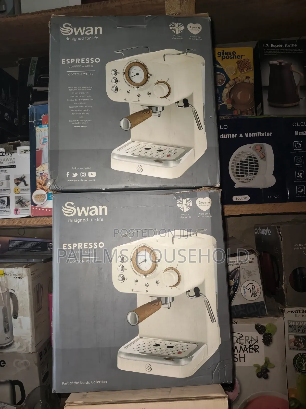 Swan Retro Coffee Maker With Milk Frother