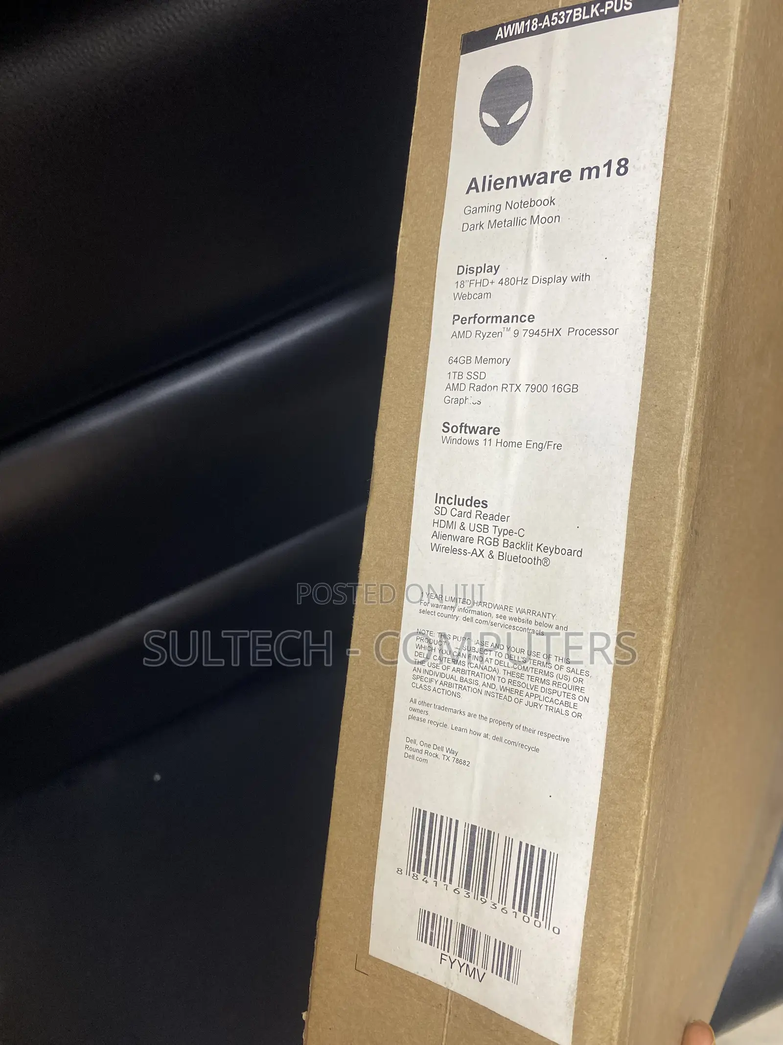 New Laptop Alienware M18X 64GB AMD SSD 1T